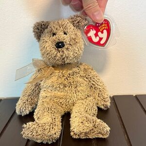 Ty Plush Bear with Gold Accents